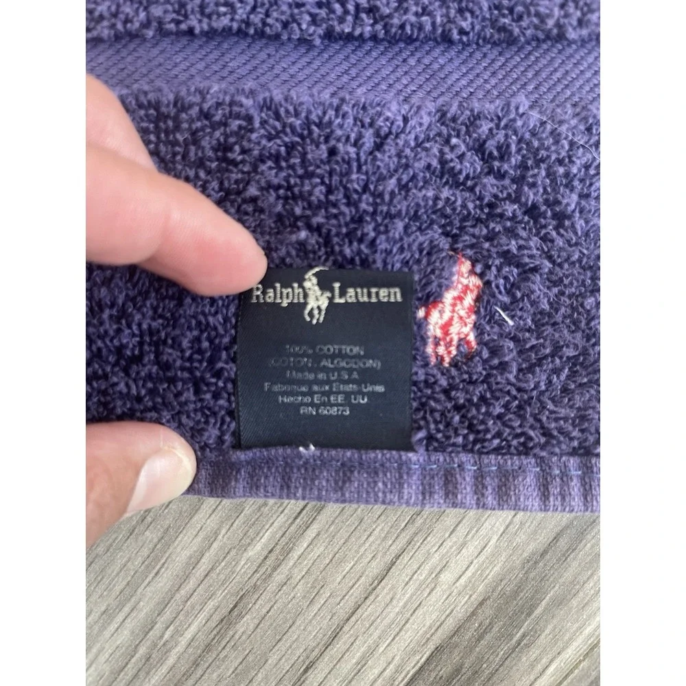 Ralph Lauren Golf Bag Hand Towel Purple With Red Logo‎ & Brass Grommet Vintage